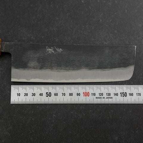 Nakiri Blue Steel #2 Kurouchi Yaki Urushi Handle 165mm (6.5”)-[Musashi]-[Japanese-Kitchen-Knives]