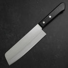 Nakiri Blue Steel #2 Polished Stainless Clad Western Handle 160mm (6.3”)-[Musashi]-[Japanese-Kitchen-Knives]