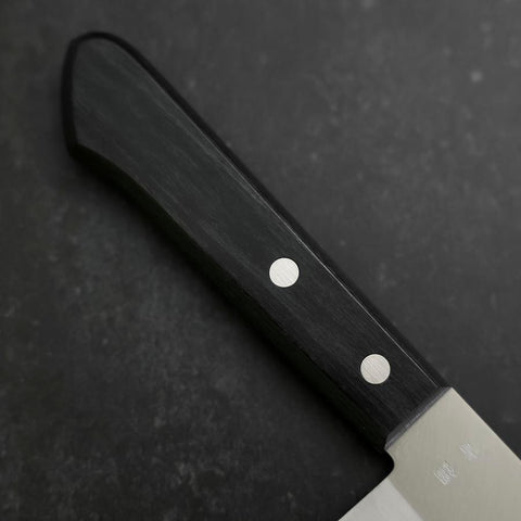 Nakiri Blue Steel #2 Polished Stainless Clad Western Handle 160mm (6.3”)-[Musashi]-[Japanese-Kitchen-Knives]