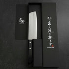 Nakiri Blue Steel #2 Polished Stainless Clad Western Handle 160mm (6.3”)-[Musashi]-[Japanese-Kitchen-Knives]