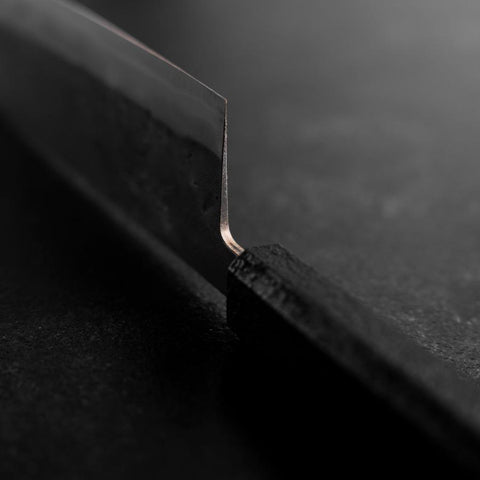 Nakiri Blue Steel #2 Stainless Clad Nashiji Black Ishime Handle 165mm-[Musashi]-[Japanese-Kitchen-Knives]