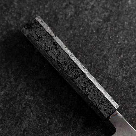 Nakiri Blue Steel #2 Stainless Clad Nashiji Black Ishime Handle 165mm-[Musashi]-[Japanese-Kitchen-Knives]
