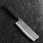 Nakiri Blue Steel #2 Stainless Clad Nashiji Black Ishime Handle 165mm-[Musashi]-[Japanese-Kitchen-Knives]