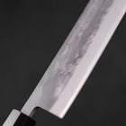 Nakiri Blue Steel #2 Stainless Clad Nashiji Buffalo Teak Handle 165mm (6.5”)-[Musashi]-[Japanese-Kitchen-Knives]