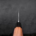 Nakiri Blue Steel #2 Stainless Clad Nashiji Buffalo Teak Handle 165mm (6.5”)-[Musashi]-[Japanese-Kitchen-Knives]