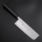 Nakiri Blue Steel #2 Stainless Clad Nashiji Dark Blue Urushi Handle 165mm (6.5”)-[Musashi]-[Japanese-Kitchen-Knives]