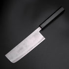 Nakiri Blue Steel #2 Stainless Clad Nashiji Dark Blue Urushi Handle 165mm-[Musashi]-[Japanese-Kitchen-Knives]