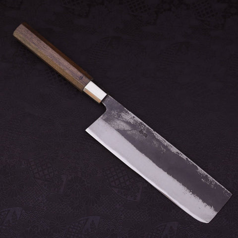 Nakiri Blue Steel #2 Walnut Handle 200mm (7.9”)-[Musashi]-[Japanese-Kitchen-Knives]