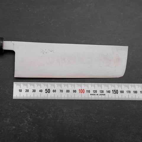 Nakiri Blue Super Damascus Buffalo Magnolia Handle 165mm (6.5”)-[Musashi]-[Japanese-Kitchen-Knives]