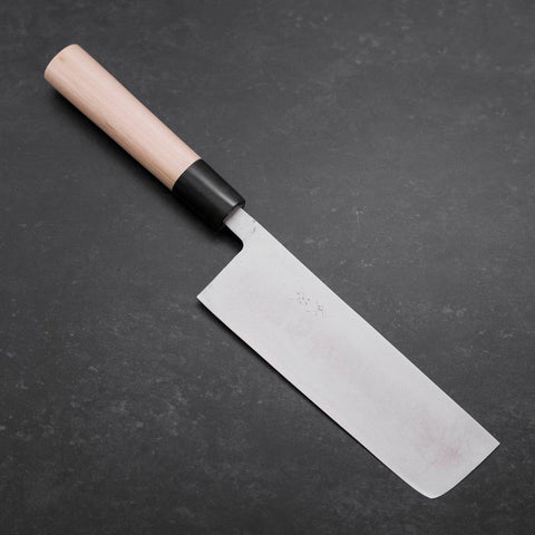 Nakiri Blue Super Damascus Buffalo Magnolia Handle 165mm (6.5”)-[Musashi]-[Japanese-Kitchen-Knives]