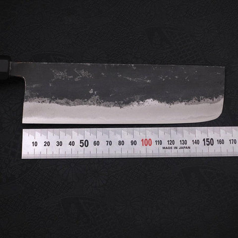 Nakiri Blue Super Kurouchi Buffalo Ebony Handle 165mm (6.5”)-[Musashi]-[Japanese-Kitchen-Knives]