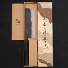 Nakiri Blue Super Kurouchi Buffalo Ebony Handle 165mm (6.5”)-[Musashi]-[Japanese-Kitchen-Knives]