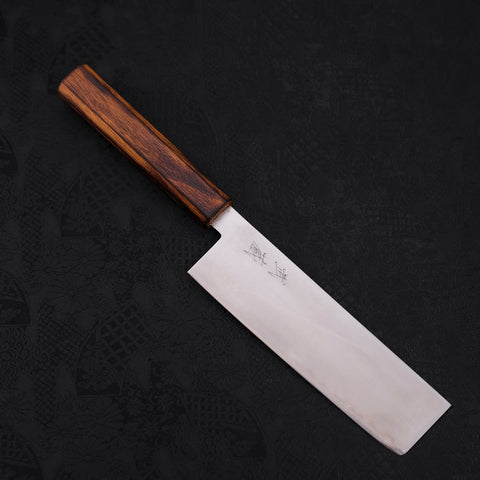 Nakiri Blue Super Polished Sumi Urushi Handle 165mm (6.5”)-[Musashi]-[Japanese-Kitchen-Knives]