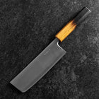 Nakiri Blue Super Polished Yaki Urushi Handle 165mm-[Musashi]-[Japanese-Kitchen-Knives]