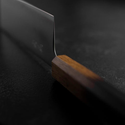 Nakiri Blue Super Polished Yaki Urushi Handle 165mm-[Musashi]-[Japanese-Kitchen-Knives]