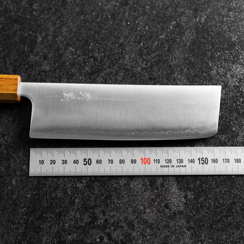 Nakiri Blue Super Polished Yaki Urushi Handle 165mm-[Musashi]-[Japanese-Kitchen-Knives]