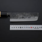Nakiri Blue Steel #2 Kurouchi Hinoki Handle 135mm-[Musashi]-[Japanese-Kitchen-Knives]