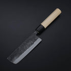 Nakiri Blue Steel #2 Kurouchi Hinoki Handle 135mm-[Musashi]-[Japanese-Kitchen-Knives]