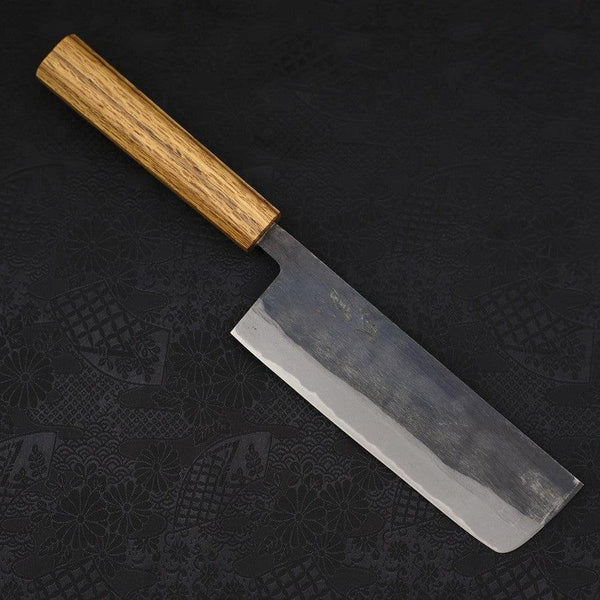 kiriページ Nakiri Blue Steel #2 Kurouchi Oak Handle 165mm – MUSASHI