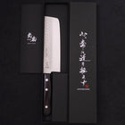 Nakiri Blue Steel #2 Tsuchime Stainless Clad Western Handle 165mm-[Musashi]-[Japanese-Kitchen-Knives]