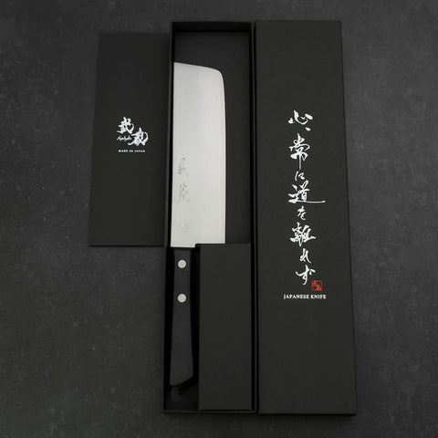 Nakiri Chromax Polished Western Black Handle 165mm (6.5”)-[Musashi]-[Japanese-Kitchen-Knives]