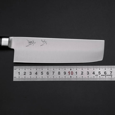 Nakiri Molybdenum Polished Western Black Handle 160mm (6.3”)-[Musashi]-[Japanese-Kitchen-Knives]