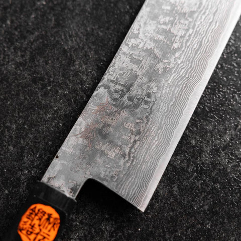 Nakiri SG-2 Black Damascus Buffalo Ebony Handle 165mm with Wooden box (6.5”)-[Musashi]-[Japanese-Kitchen-Knives]