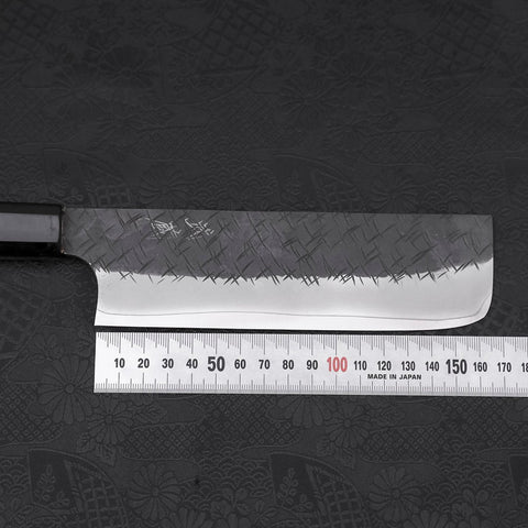Nakiri SG-2 Kurouchi Tsuchime Buffalo Ebony Handle 170mm (6.7”)-[Musashi]-[Japanese-Kitchen-Knives]
