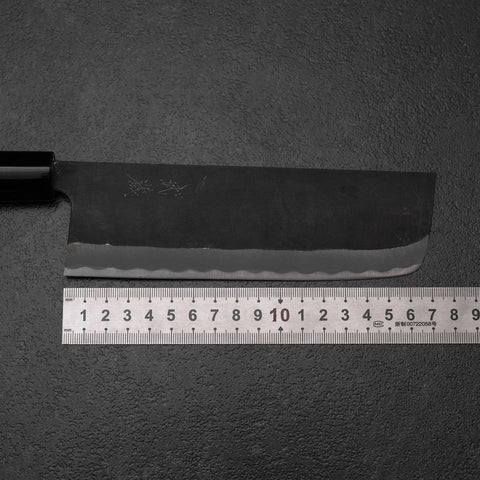 Nakiri SK Steel Kurouchi Kurigata Magnolia Handle 170mm-[Musashi]-[Japanese-Kitchen-Knives]