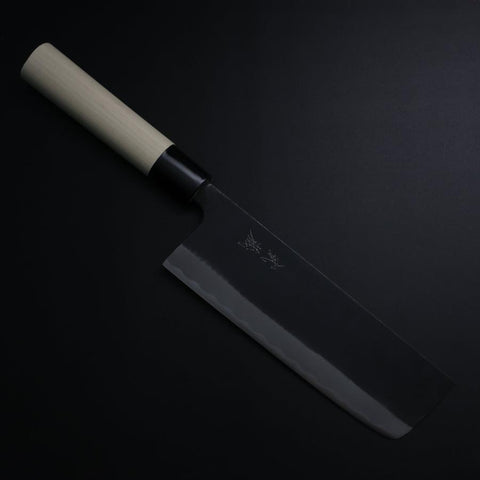 Nakiri SK Steel Kurouchi Magnolia Handle 170mm (6.7”)-[Musashi]-[Japanese-Kitchen-Knives]
