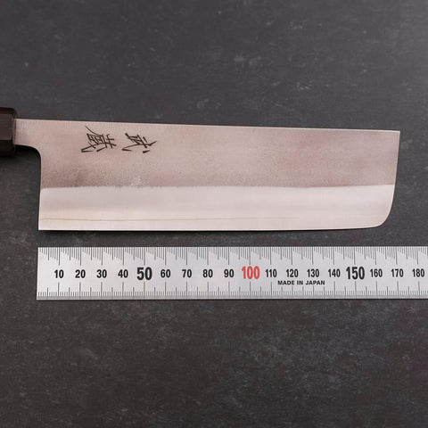 Nakiri SKD11 Nashiji Ebony Handle 165mm (6.5”)-[Musashi]-[Japanese-Kitchen-Knives]
