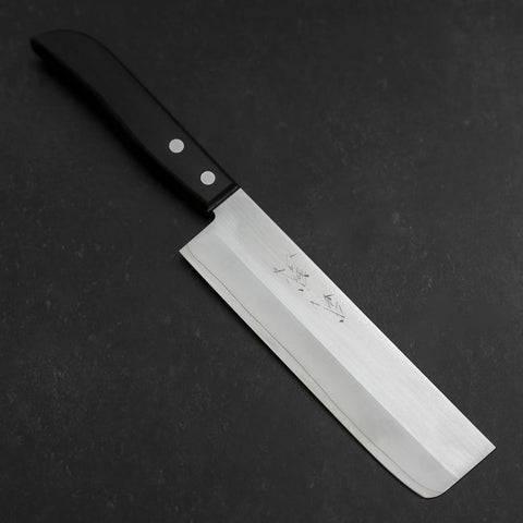 Nakiri SKD12 Polished Western Black Handle 165mm (6.5”)-[Musashi]-[Japanese-Kitchen-Knives]