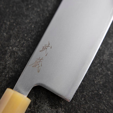 Nakiri SLD Mirror Buffalo Light Pink Maple Handle 170mm-[Musashi]-[Japanese-Kitchen-Knives]