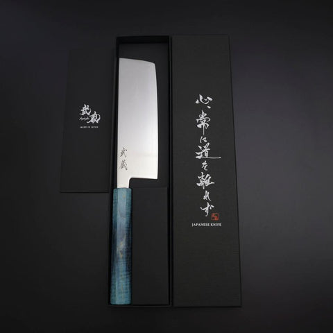 Nakiri SLD Mirror Coral Shore Handle 170mm (6.7”)-[Musashi]-[Japanese-Kitchen-Knives]