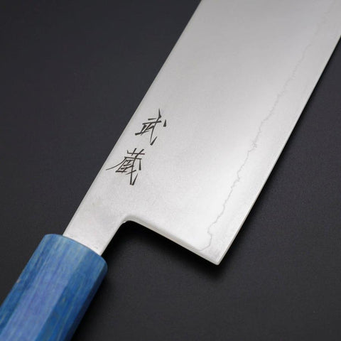 Nakiri SLD Mirror Shoreline Handle 170mm (6.7”)-[Musashi]-[Japanese-Kitchen-Knives]
