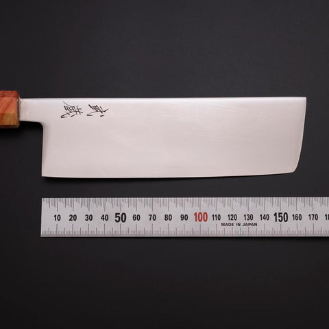 Nakiri SLD Mirror Sunset Orange Handle 170mm (6.7”)-[Musashi]-[Japanese-Kitchen-Knives]