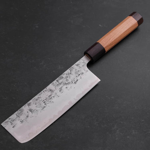 Nakiri SLD Nashiji Washi Cherry Rosewood Handle 165mm (6.5”)-[Musashi]-[Japanese-Kitchen-Knives]
