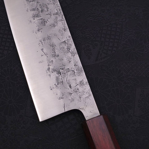 Nakiri SLD Nashiji Washi Purple Urushi Handle 165mm (6.5”)-[Musashi]-[Japanese-Kitchen-Knives]