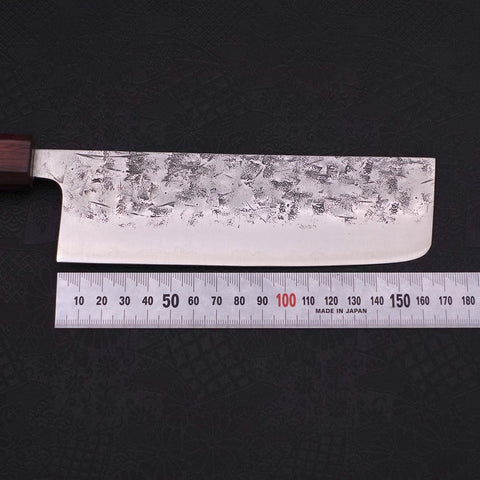 Nakiri SLD Nashiji Washi Purple Urushi Handle 165mm (6.5”)-[Musashi]-[Japanese-Kitchen-Knives]