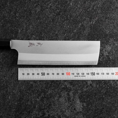 Nakiri Silver Steel #3 Kasumi Buffalo Walnut Handle 165mm-[Musashi]-[Japanese-Kitchen-Knives]