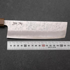 Nakiri Silver Steel #3 Nashiji Olive Handle 165mm (6.5”)-[Musashi]-[Japanese-Kitchen-Knives]