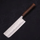 Nakiri Silver Steel #3 Nashiji Sumi Urushi Handle 165mm (6.5”)-[Musashi]-[Japanese-Kitchen-Knives]