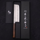 Nakiri Silver Steel #3 Nashiji Sumi Urushi Handle 165mm (6.5”)-[Musashi]-[Japanese-Kitchen-Knives]