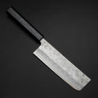 Nakiri Silver Steel #3 Nashiji Washi Dark Blue Urushi Handle 165mm (6.5”)-[Musashi]-[Japanese-Kitchen-Knives]