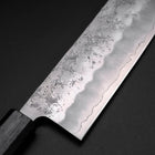 Nakiri Silver Steel #3 Nashiji Washi Dark Blue Urushi Handle 165mm-[Musashi]-[Japanese-Kitchen-Knives]