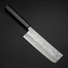 Nakiri Silver Steel #3 Nashiji Washi Dark Blue Urushi Handle 165mm-[Musashi]-[Japanese-Kitchen-Knives]