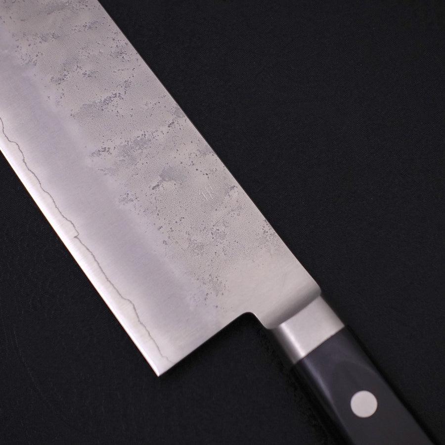 Nakiri Silver Steel #3 Nashiji Western Black Handle 165mm-Silver steel #3-Nashiji-Western Handle-[Musashi]-[Japanese-Kitchen-Knives]