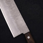 Nakiri Silver Steel #3 Nashiji Western Brown Handle 165mm (6.5”)-[Musashi]-[Japanese-Kitchen-Knives]