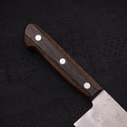 Nakiri Silver Steel #3 Nashiji Western Brown Handle 165mm (6.5”)-[Musashi]-[Japanese-Kitchen-Knives]