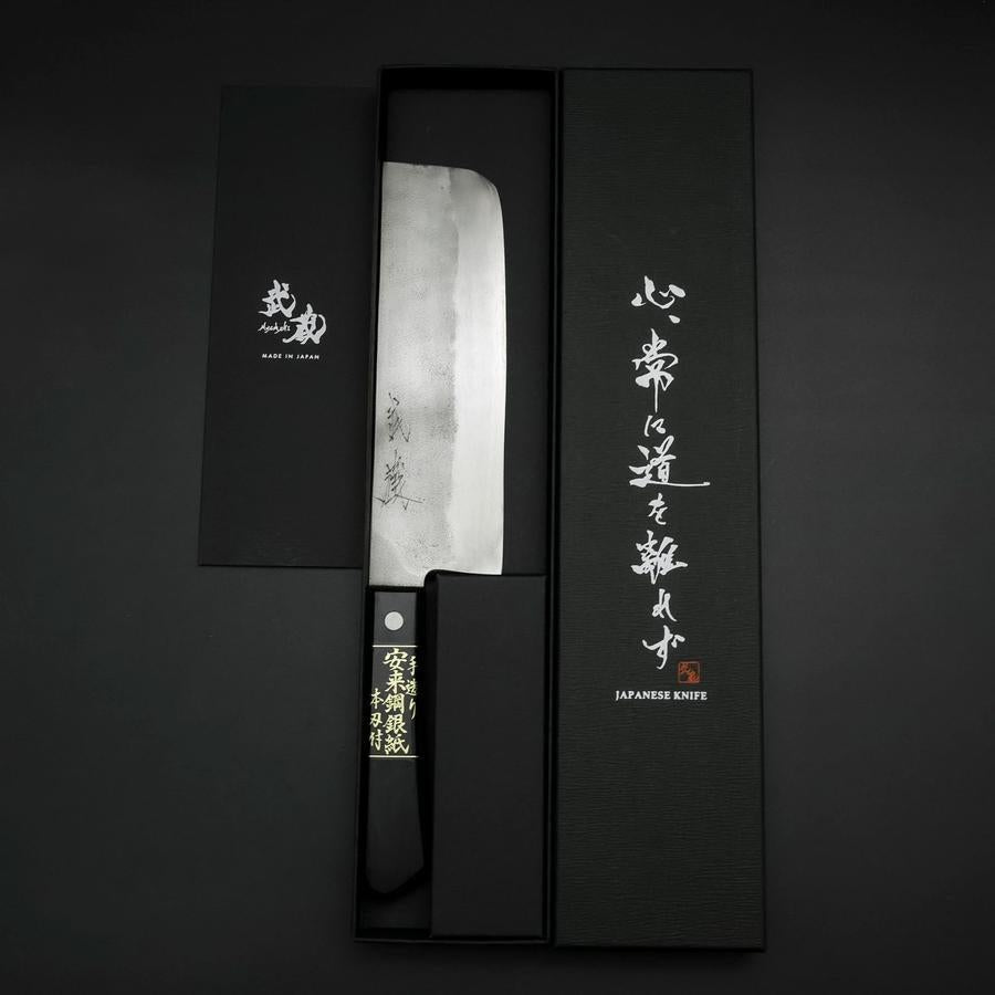 薄刃(関東) 銀三本焼 鏡面 黒檀水牛柄 180mm – MUSASHI